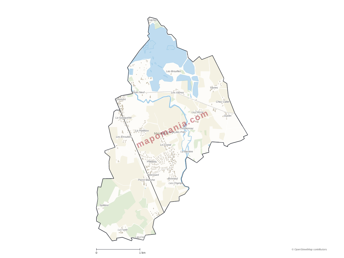 Carte de Malafretaz à personnaliser