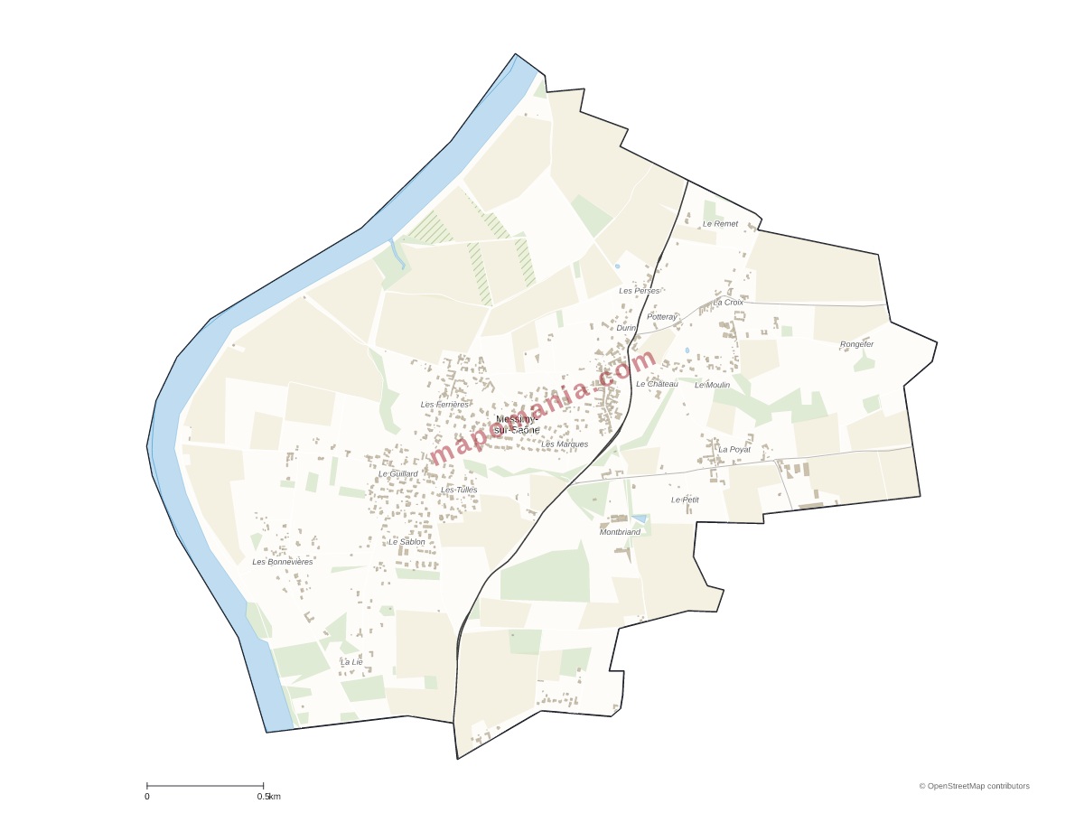 Carte de Messimy-sur-Saône à personnaliser
