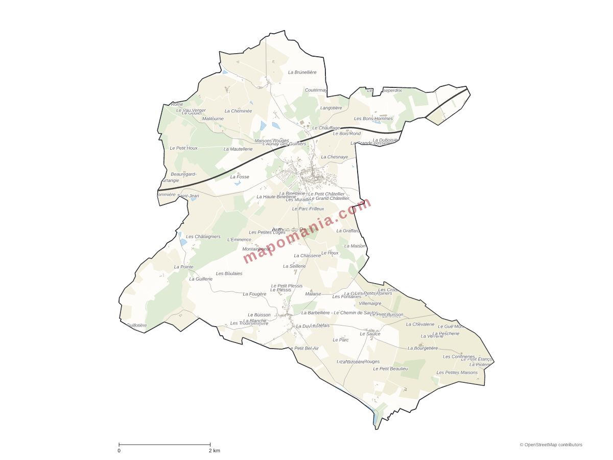 Carte de Authon-du-Perche à personnaliser