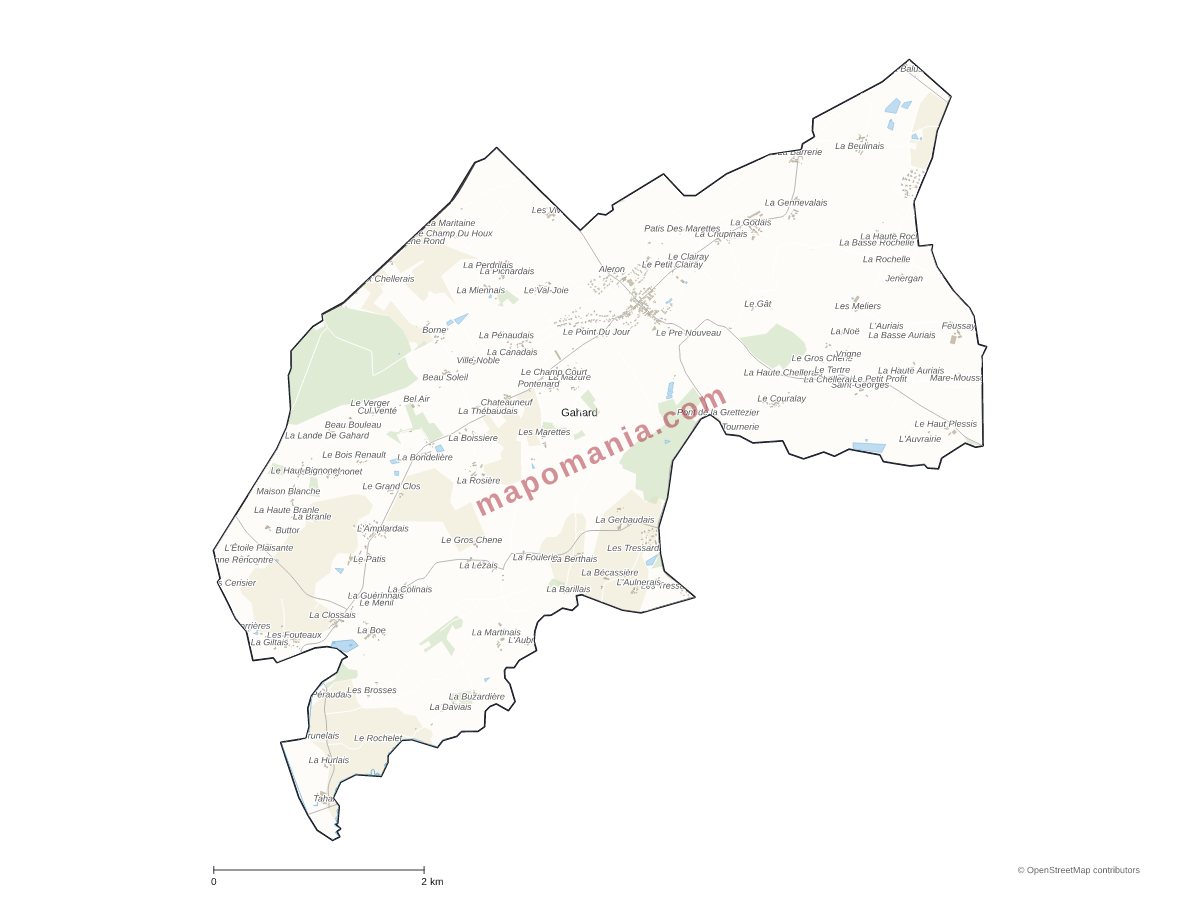Carte de Gahard à personnaliser