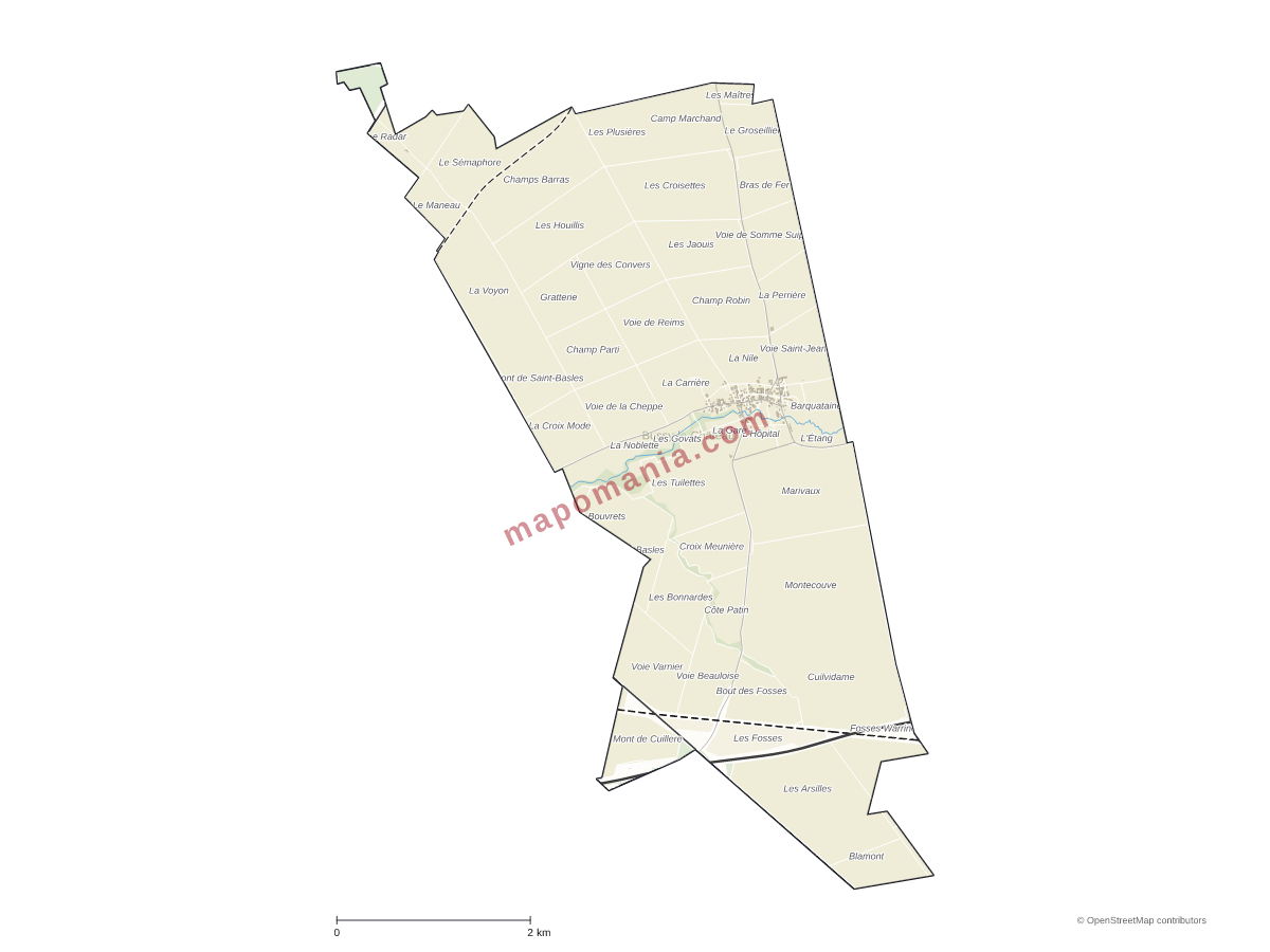 Carte de Bussy-le-Château à personnaliser