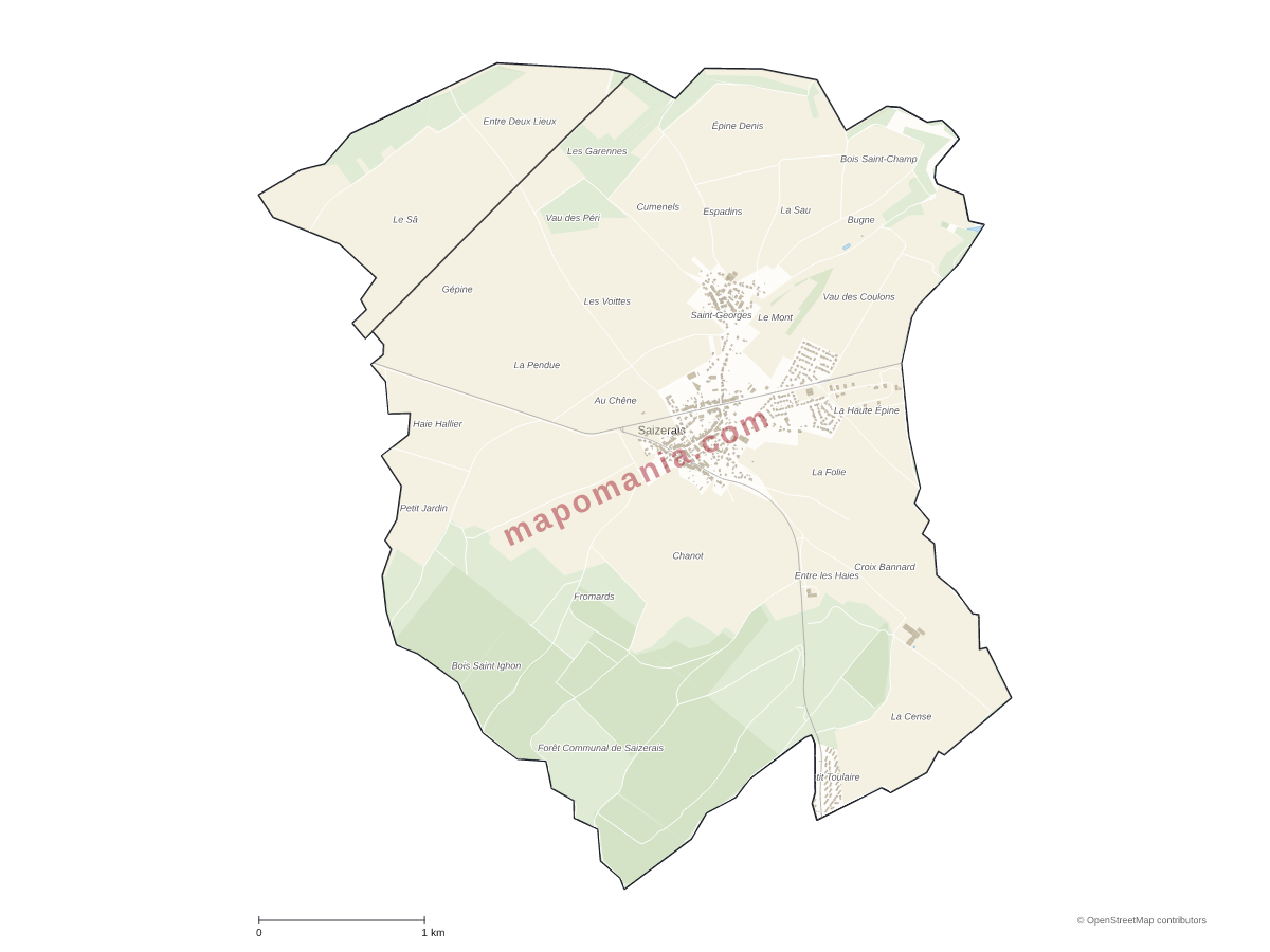 Carte de Saizerais à personnaliser
