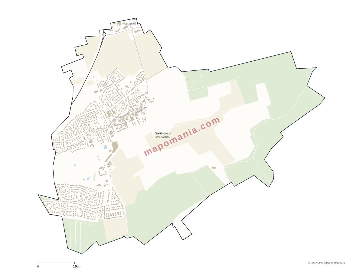 Carte de Saulxures-lès-Nancy à personnaliser