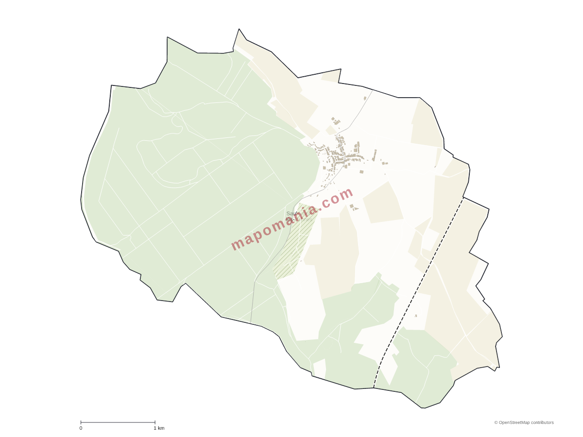 Carte de Saulxures-lès-Vannes à personnaliser