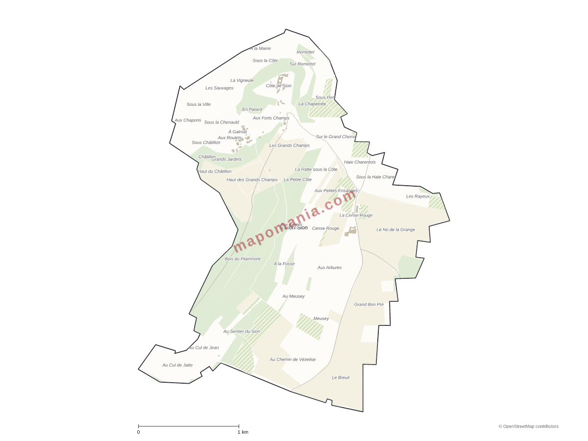 Carte de Saxon-Sion à personnaliser