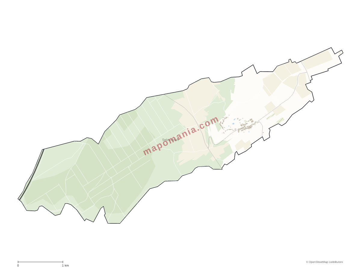 Carte de Selaincourt à personnaliser