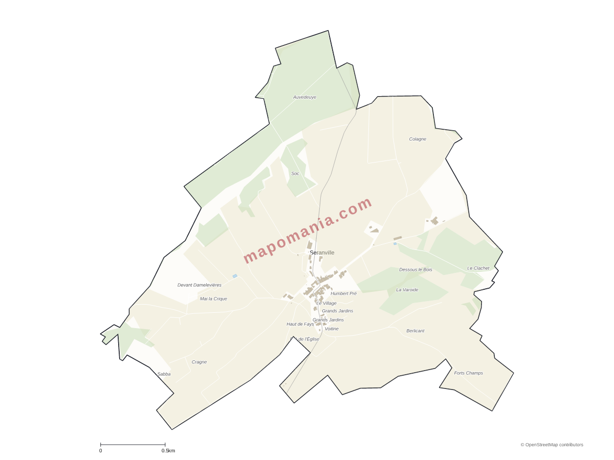 Carte de Seranville à personnaliser