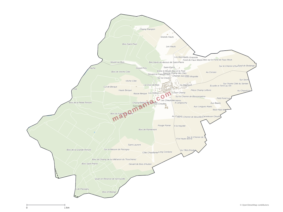 Carte de Serrouville à personnaliser