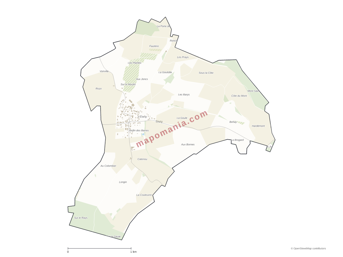 Carte de Sivry à personnaliser