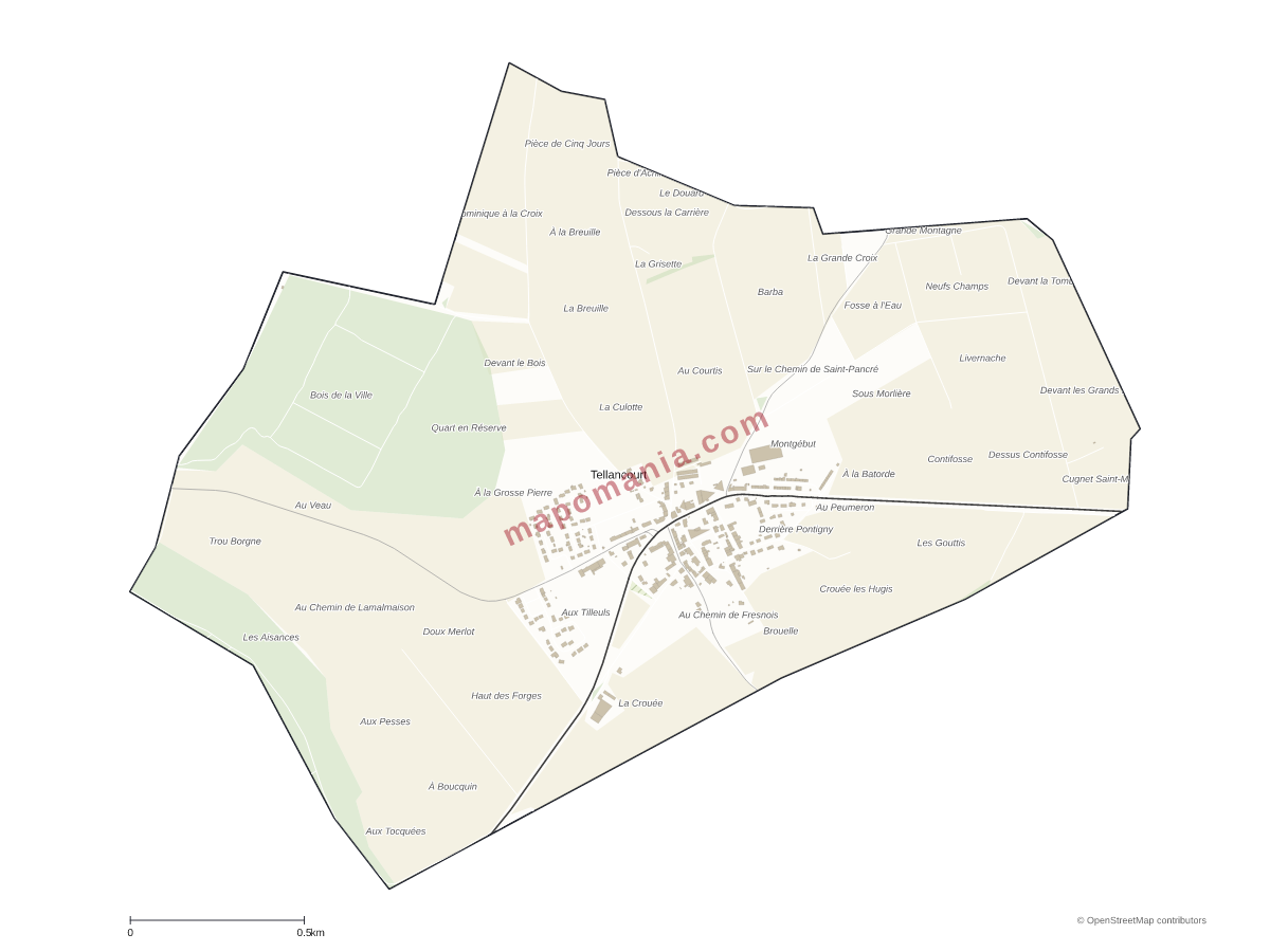 Carte de Tellancourt à personnaliser