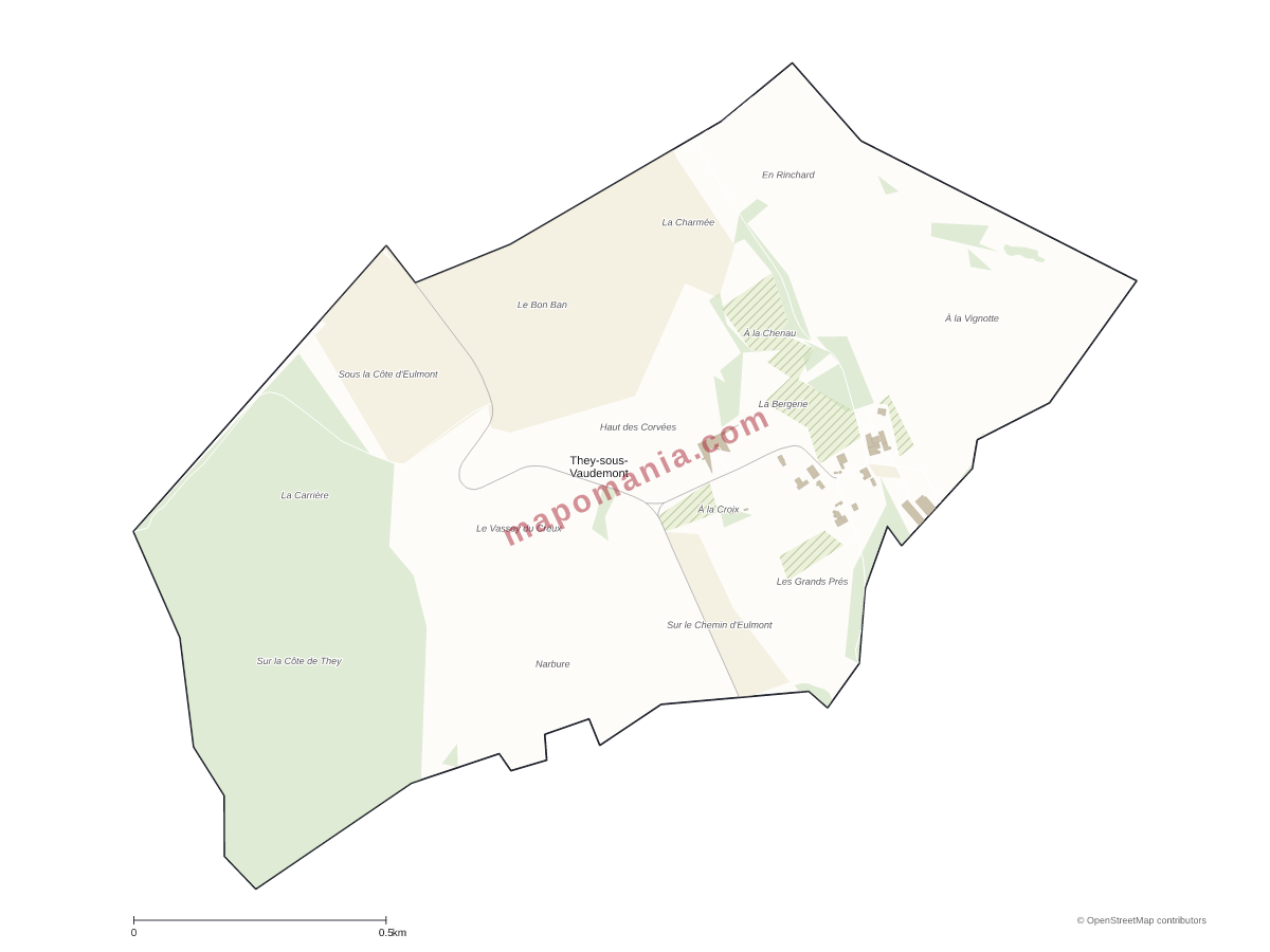 Carte de They-sous-Vaudemont à personnaliser