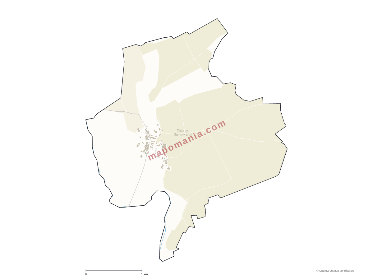 Carte de Thézey-Saint-Martin à personnaliser
