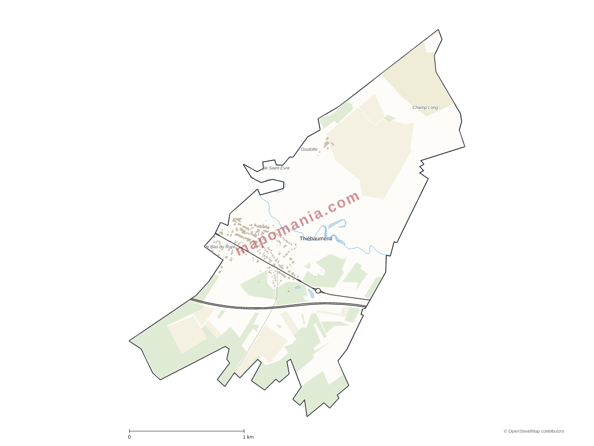 Carte de Thiébauménil à personnaliser