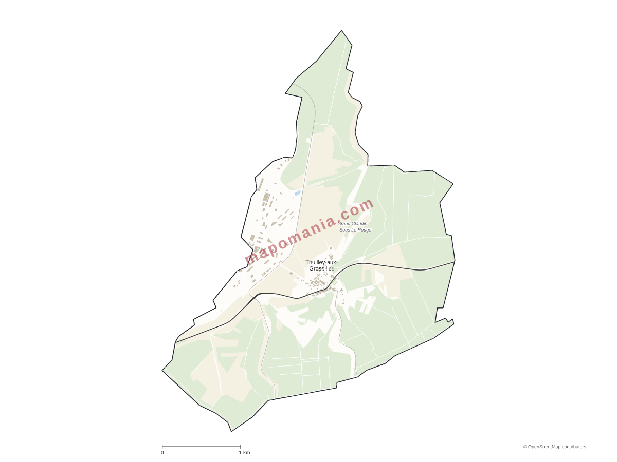 Carte de Thuilley-aux-Groseilles à personnaliser