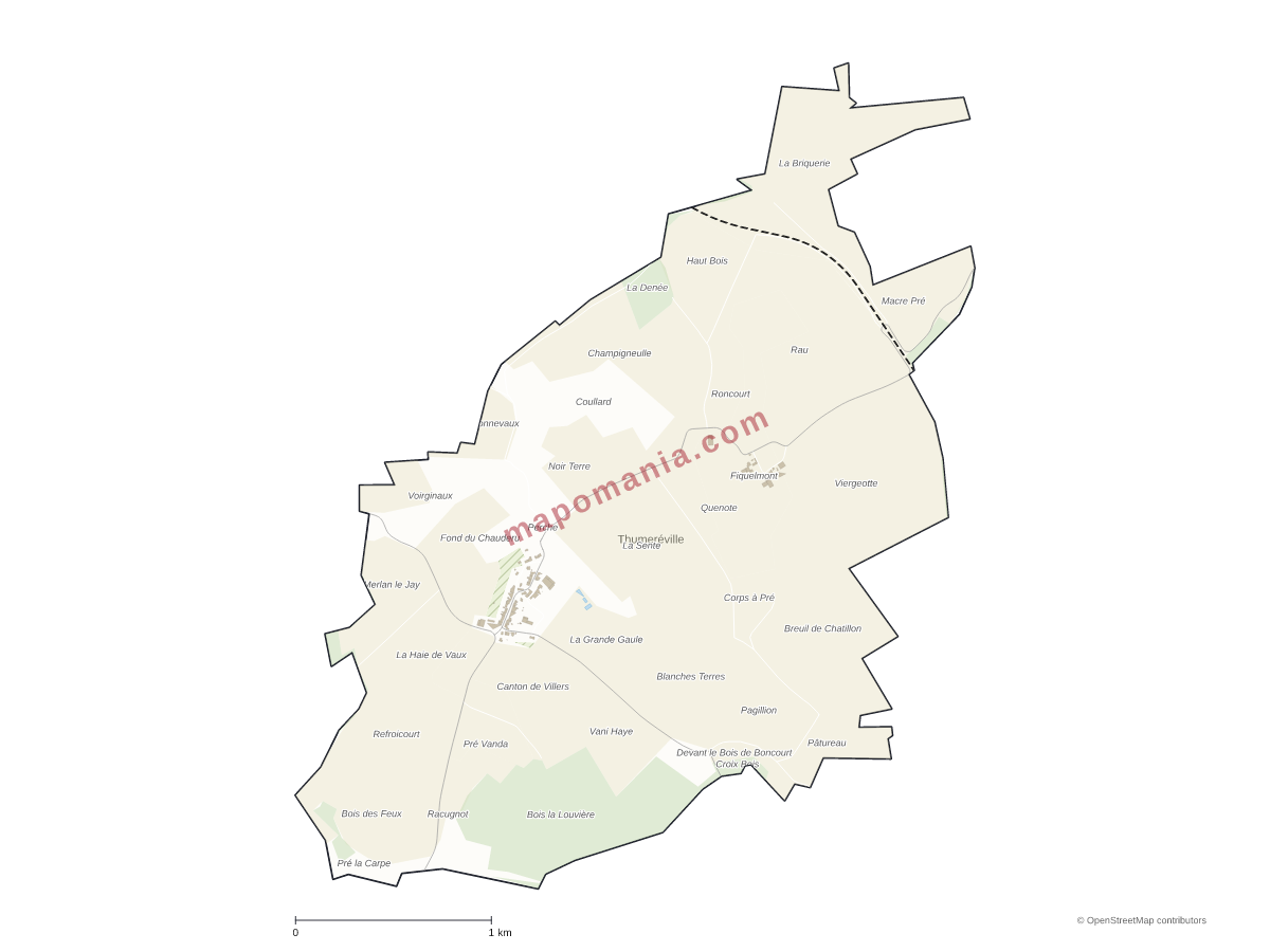 Carte de Thumeréville à personnaliser