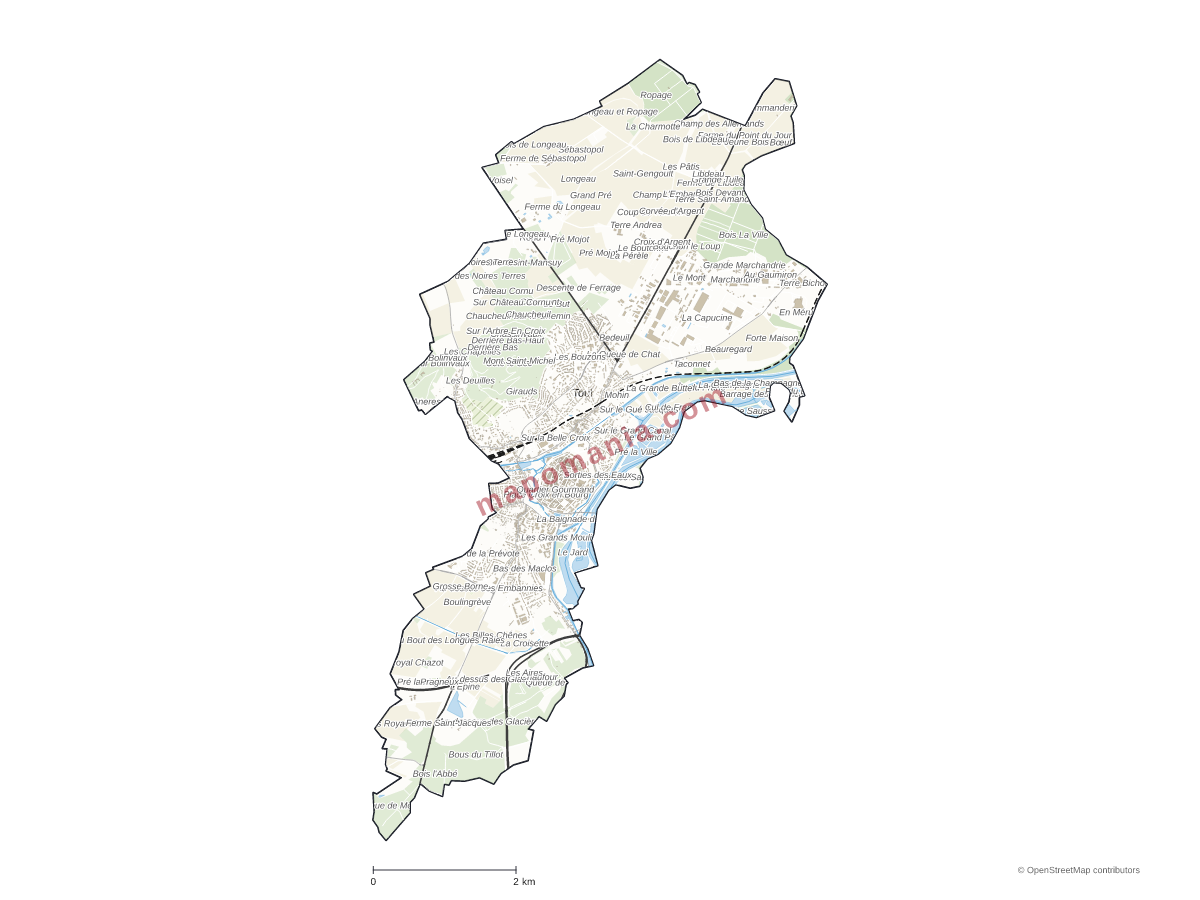 Carte de Toul à personnaliser