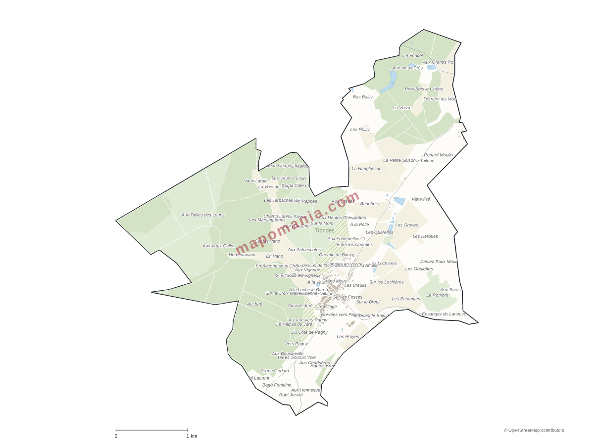Carte de Trondes à personnaliser