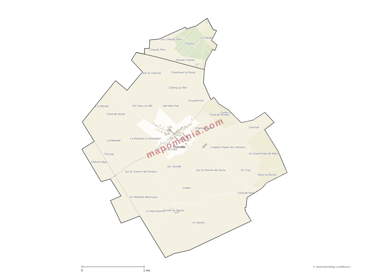 Carte de Tronville à personnaliser