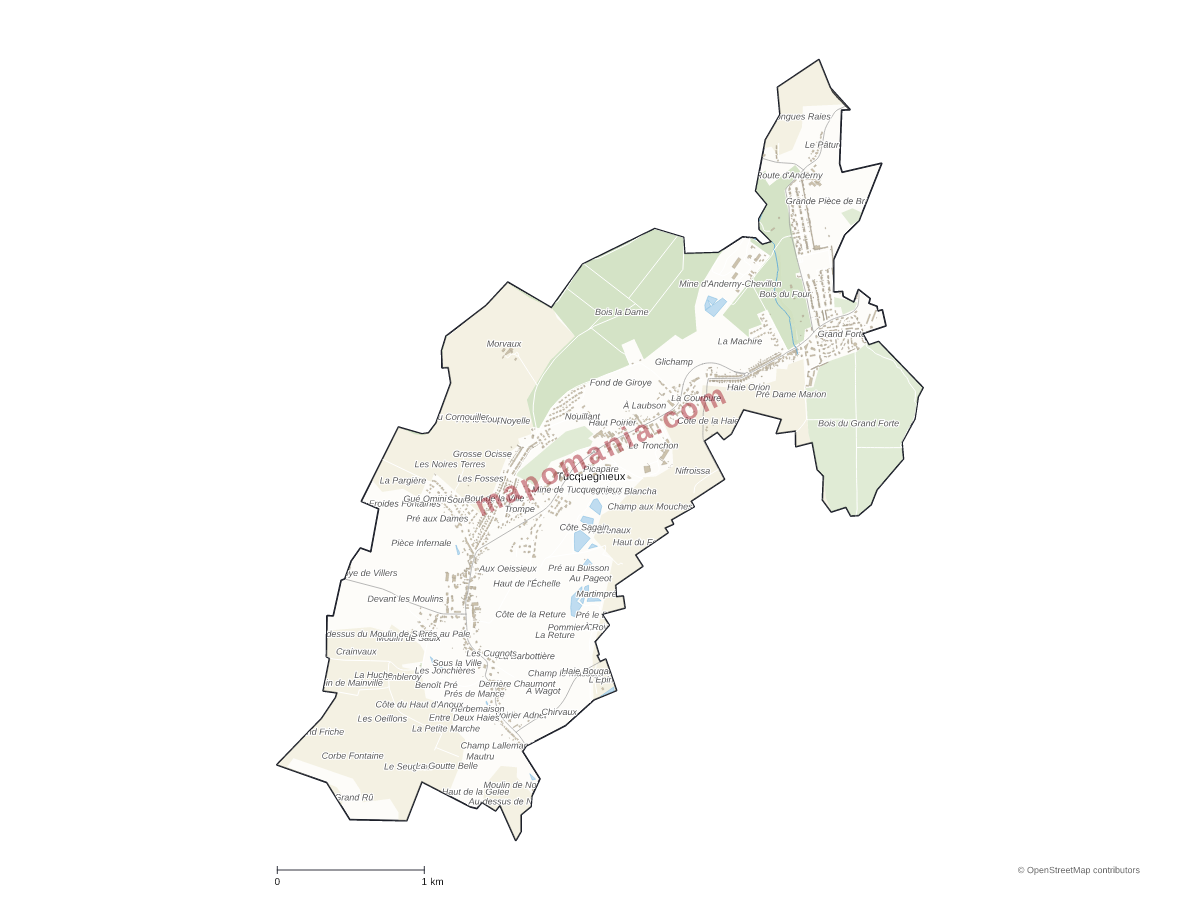 Carte de Tucquegnieux à personnaliser