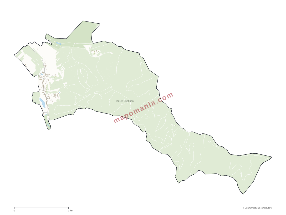 Carte de Val-et-Châtillon à personnaliser