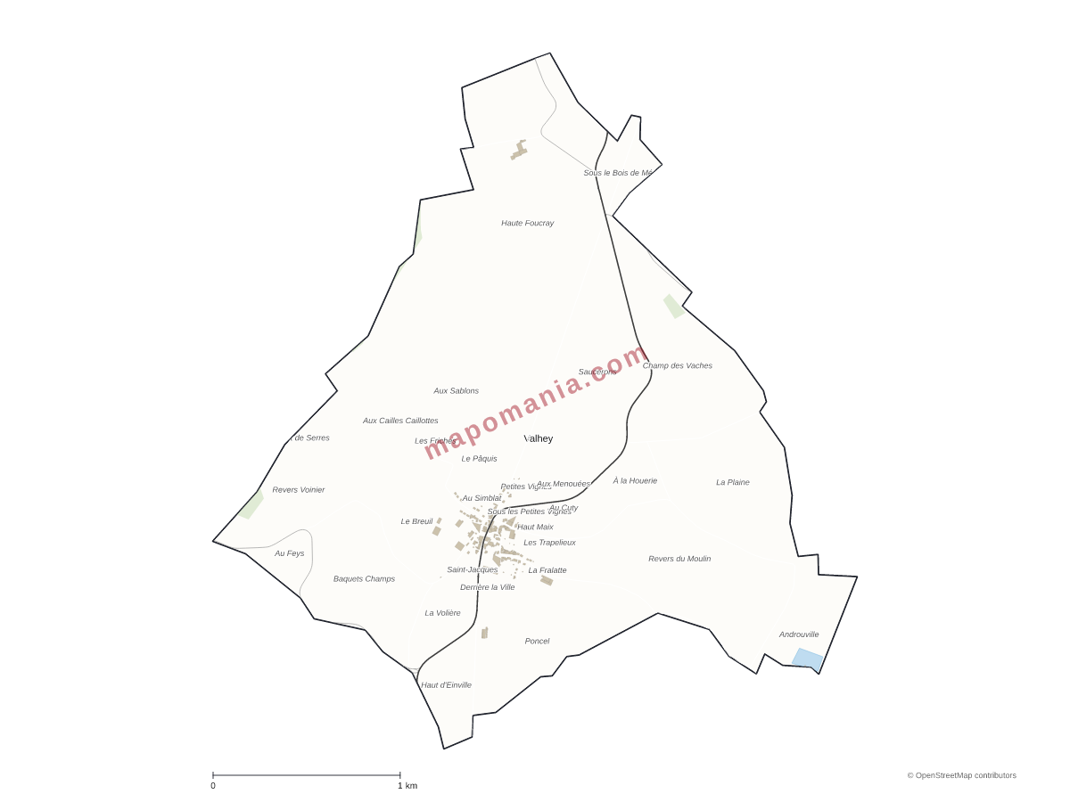 Carte de Valhey à personnaliser