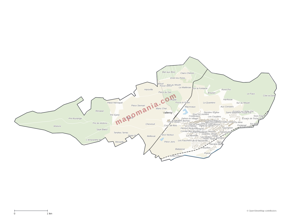 Carte de Valleroy à personnaliser