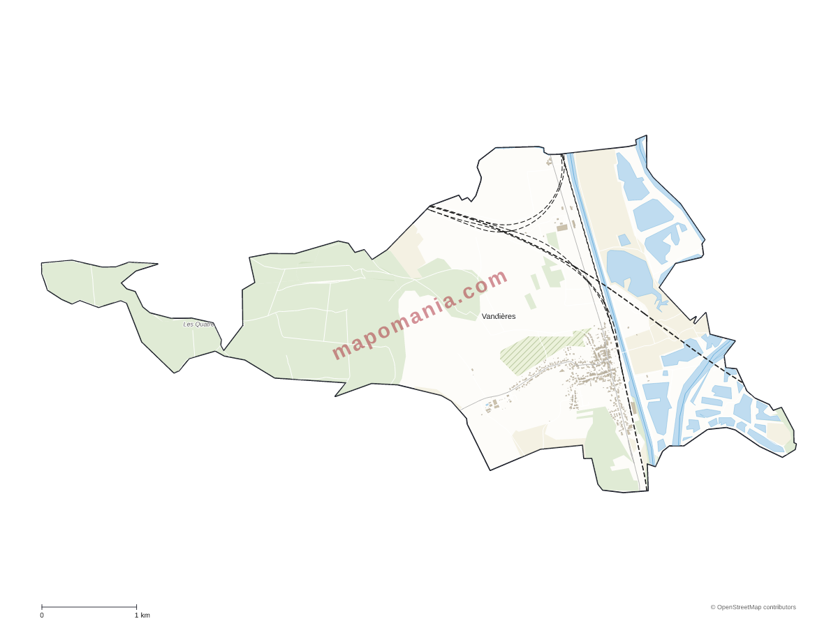 Carte de Vandières à personnaliser