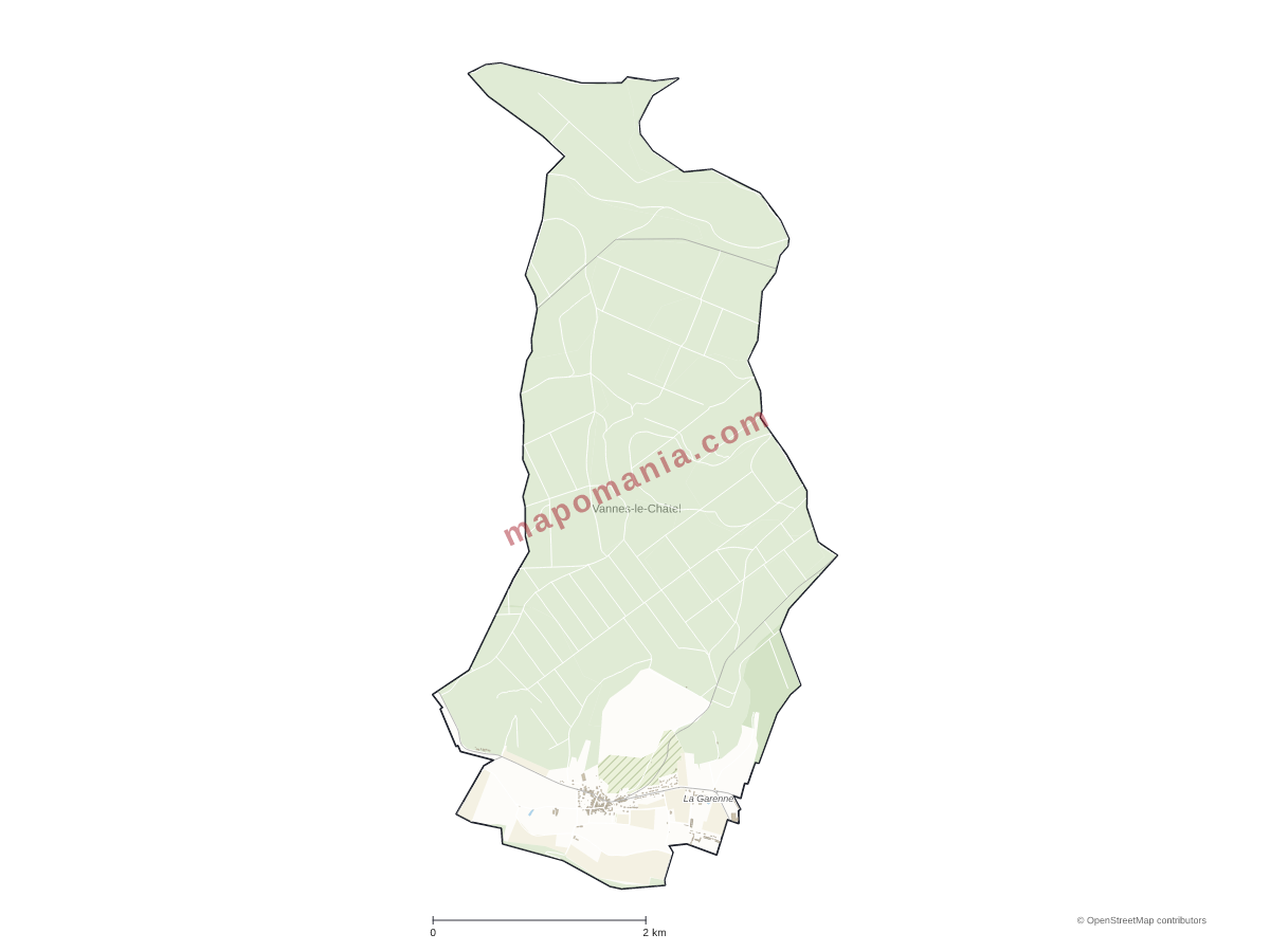 Carte de Vannes-le-Châtel à personnaliser
