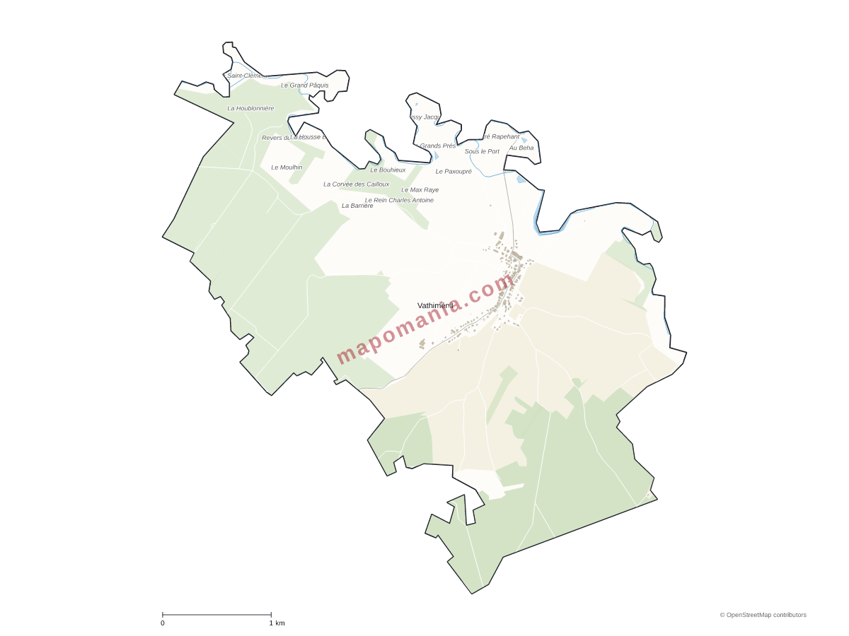 Carte de Vathiménil à personnaliser