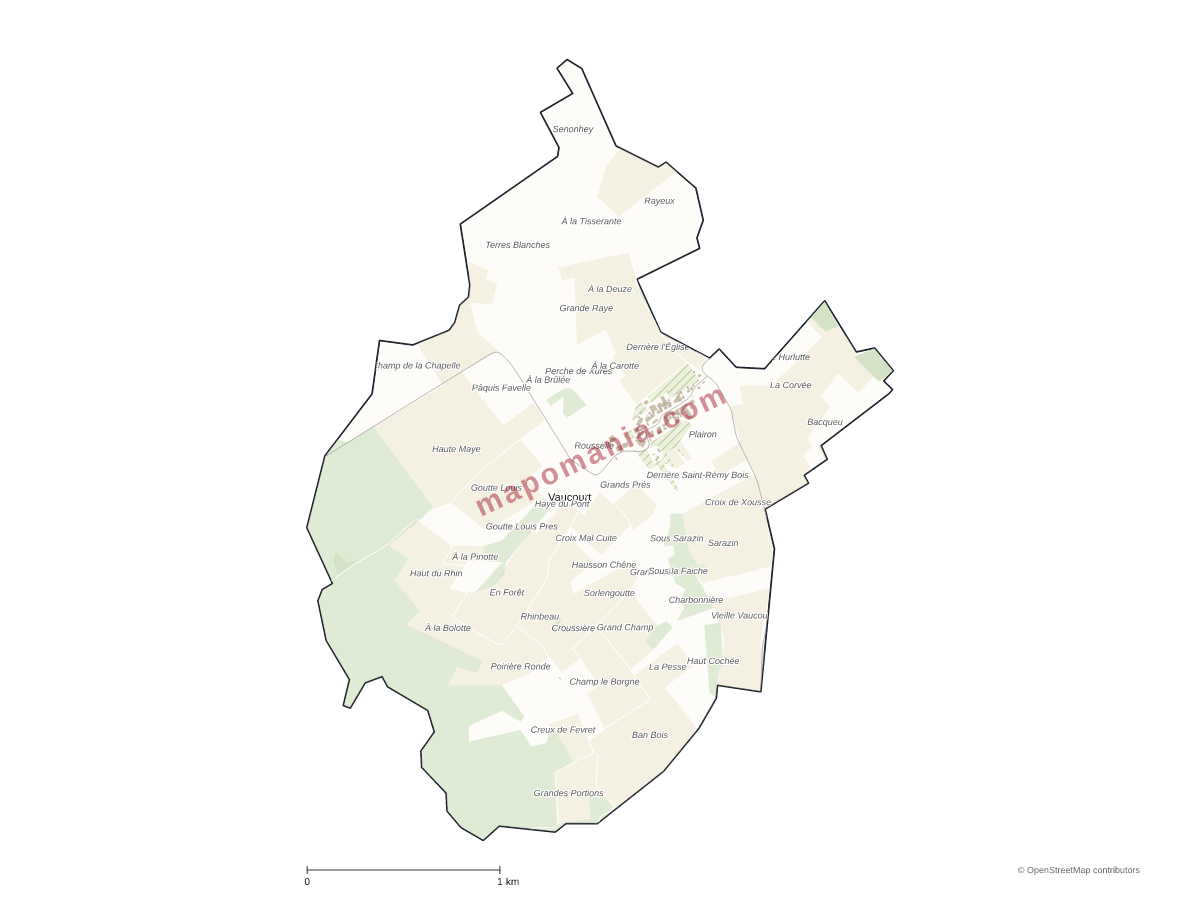 Carte de Vaucourt à personnaliser