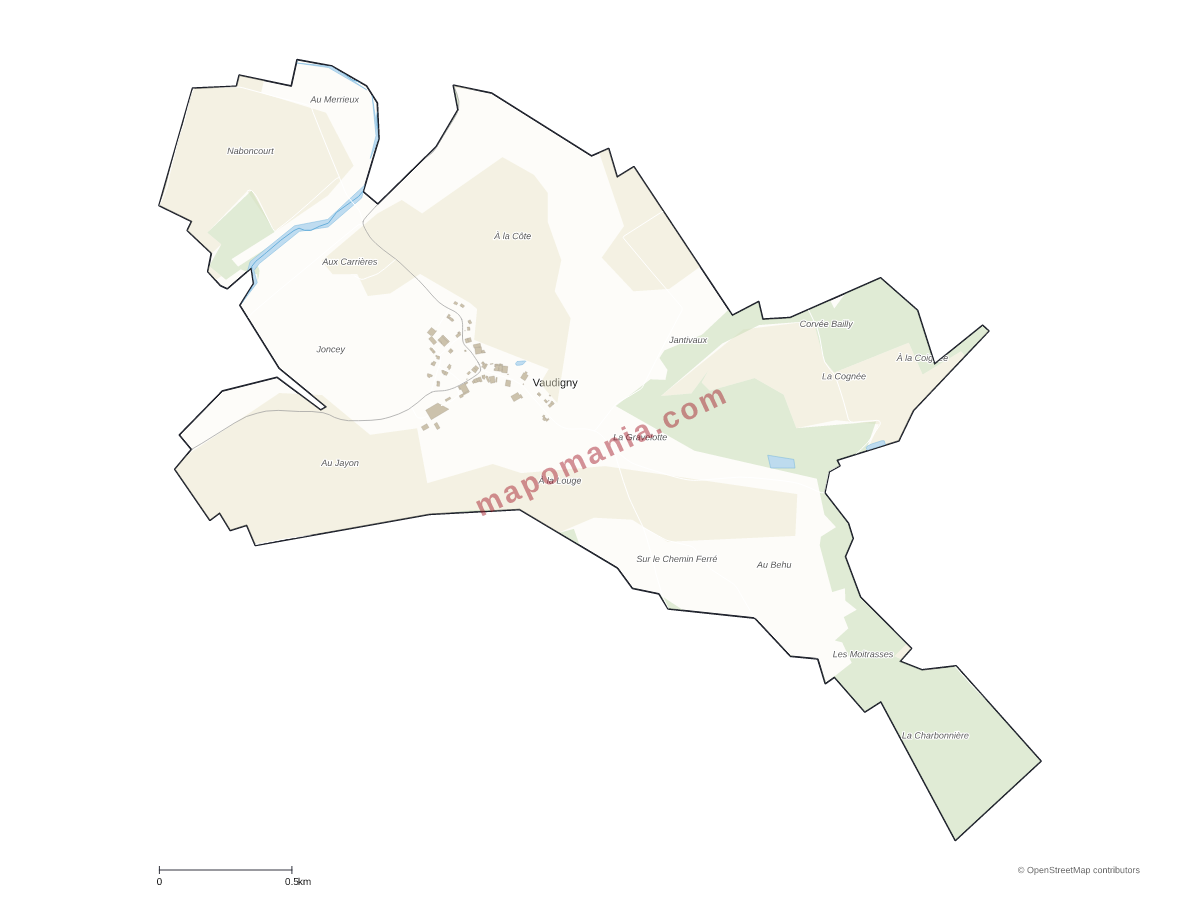 Carte de Vaudigny à personnaliser