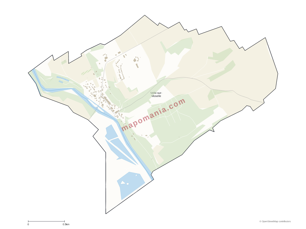 Carte de Velle-sur-Moselle à personnaliser