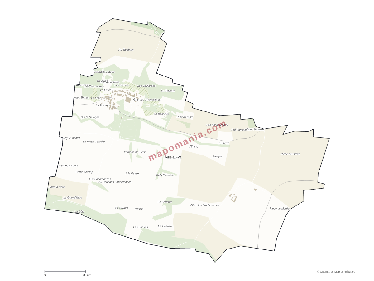 Carte de Ville-au-Val à personnaliser
