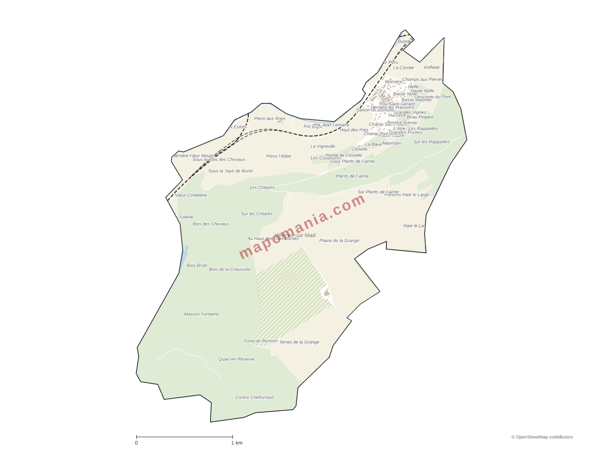 Carte de Villecey-sur-Mad à personnaliser
