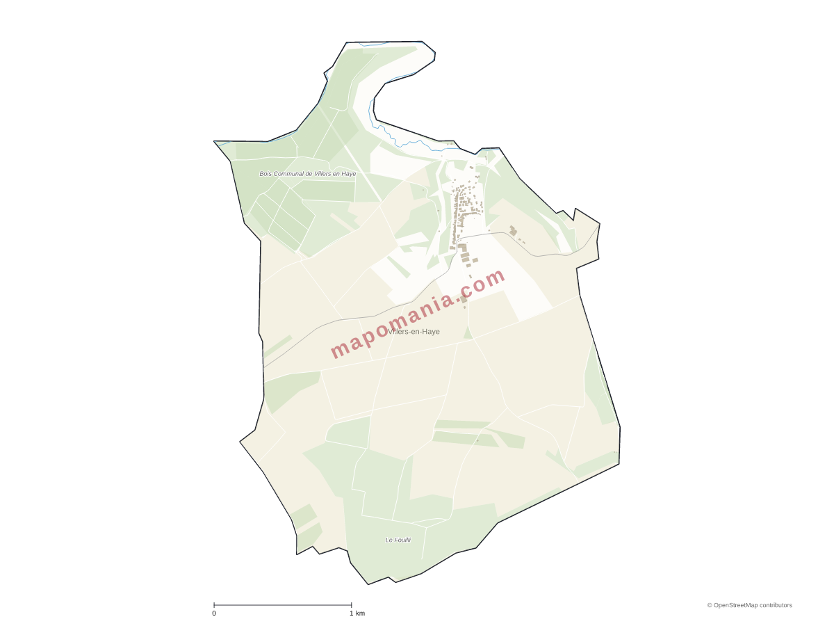 Carte de Villers-en-Haye à personnaliser