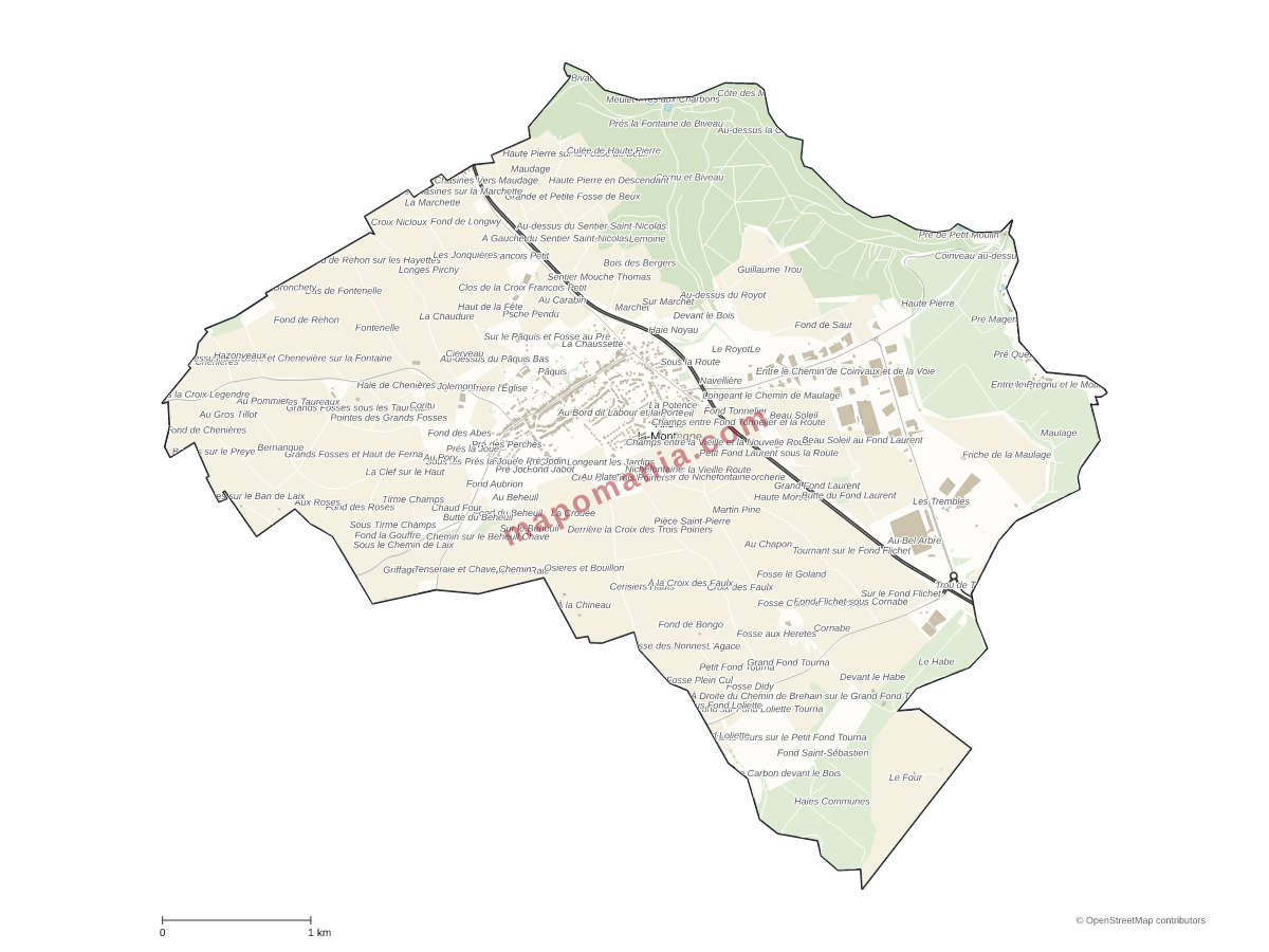 Carte de Villers-la-Montagne à personnaliser