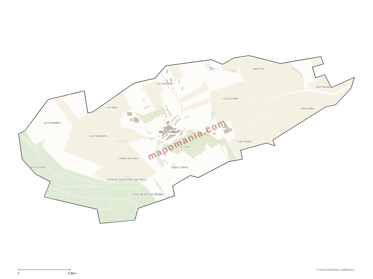 Carte de Villers-lès-Moivrons à personnaliser