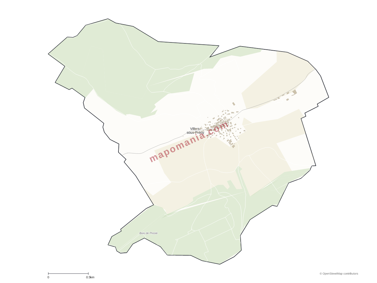 Carte de Villers-sous-Prény à personnaliser
