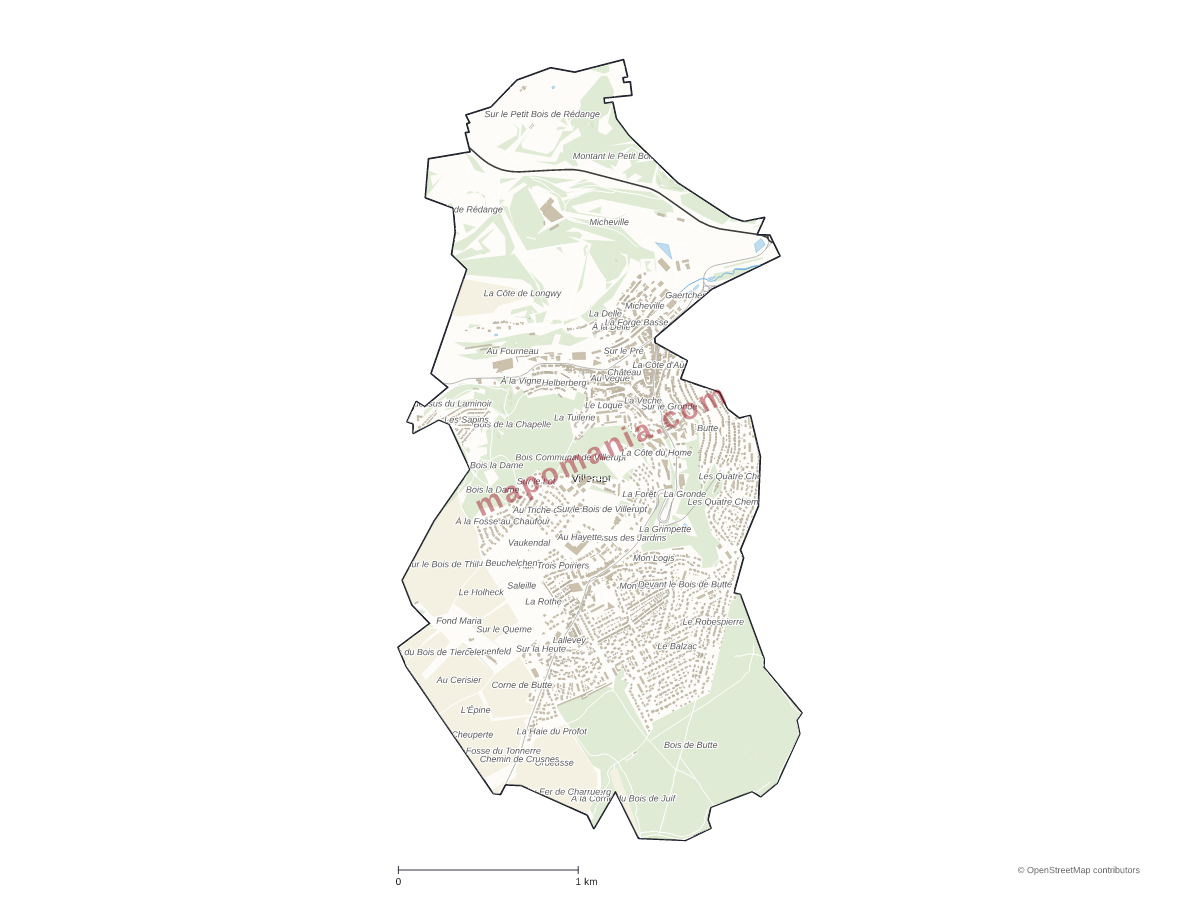 Carte de Villerupt à personnaliser