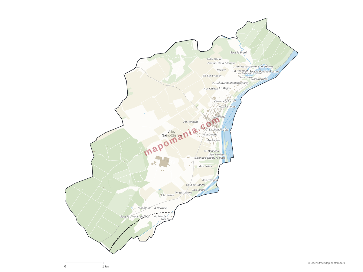 Carte de Villey-Saint-Étienne à personnaliser
