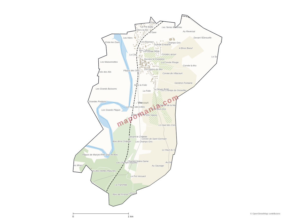 Carte de Virecourt à personnaliser