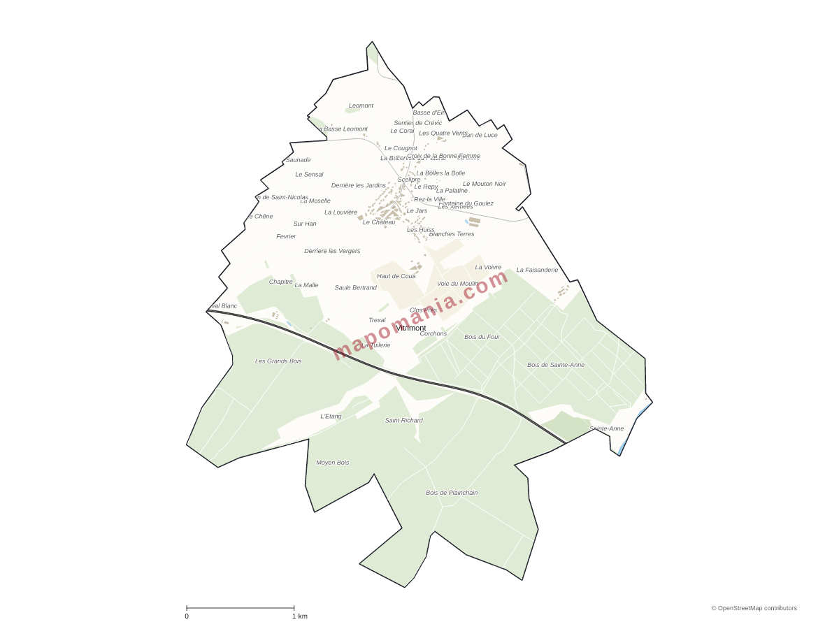 Carte de Vitrimont à personnaliser