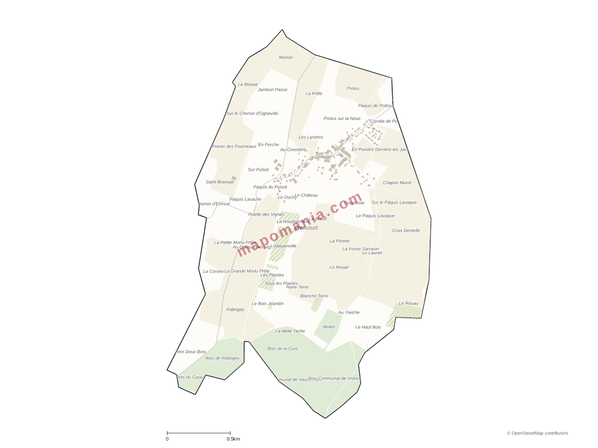 Carte de Vroncourt à personnaliser
