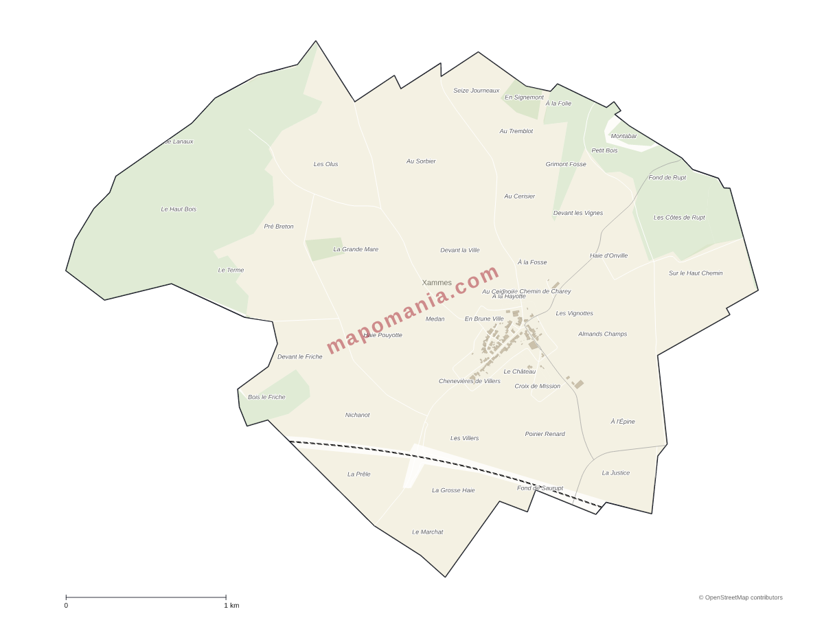 Carte de Xammes à personnaliser