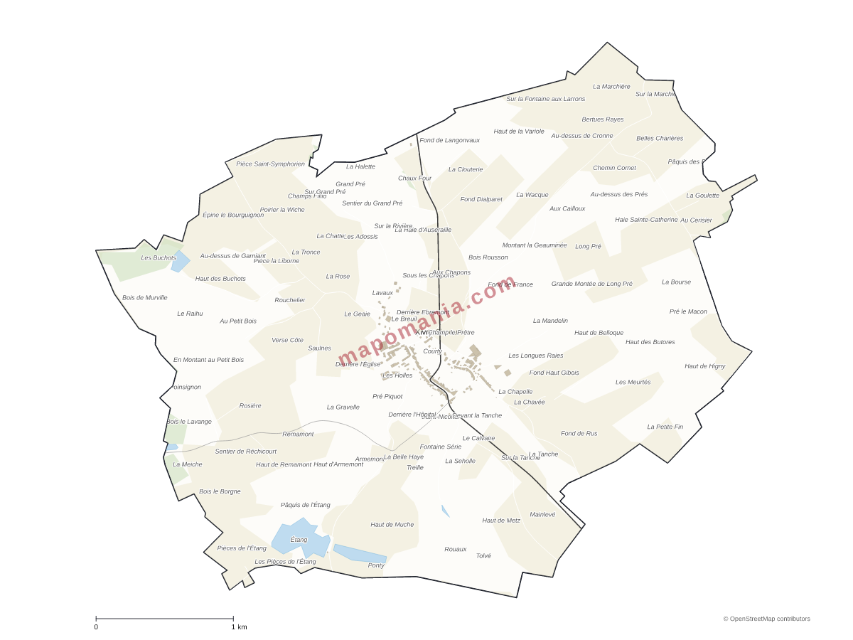 Carte de Xivry-Circourt à personnaliser