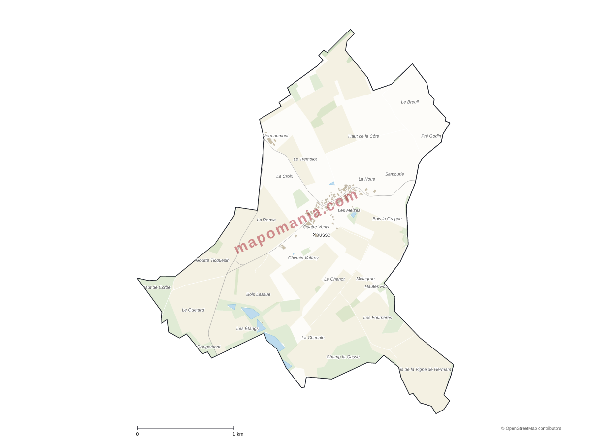 Carte de Xousse à personnaliser