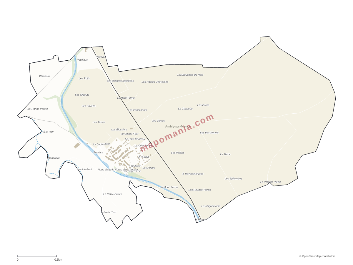 Carte de Ambly-sur-Meuse à personnaliser