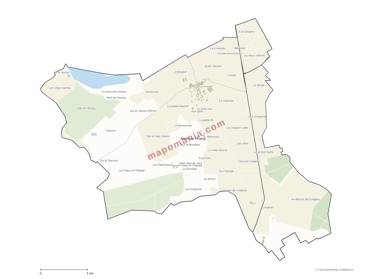 Carte de Amel-sur-l'Étang à personnaliser