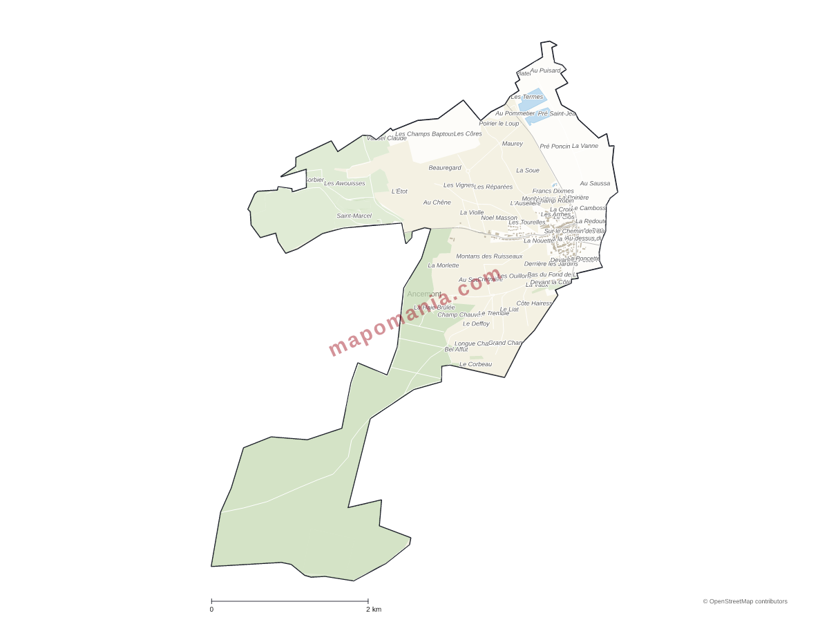 Carte de Ancemont à personnaliser
