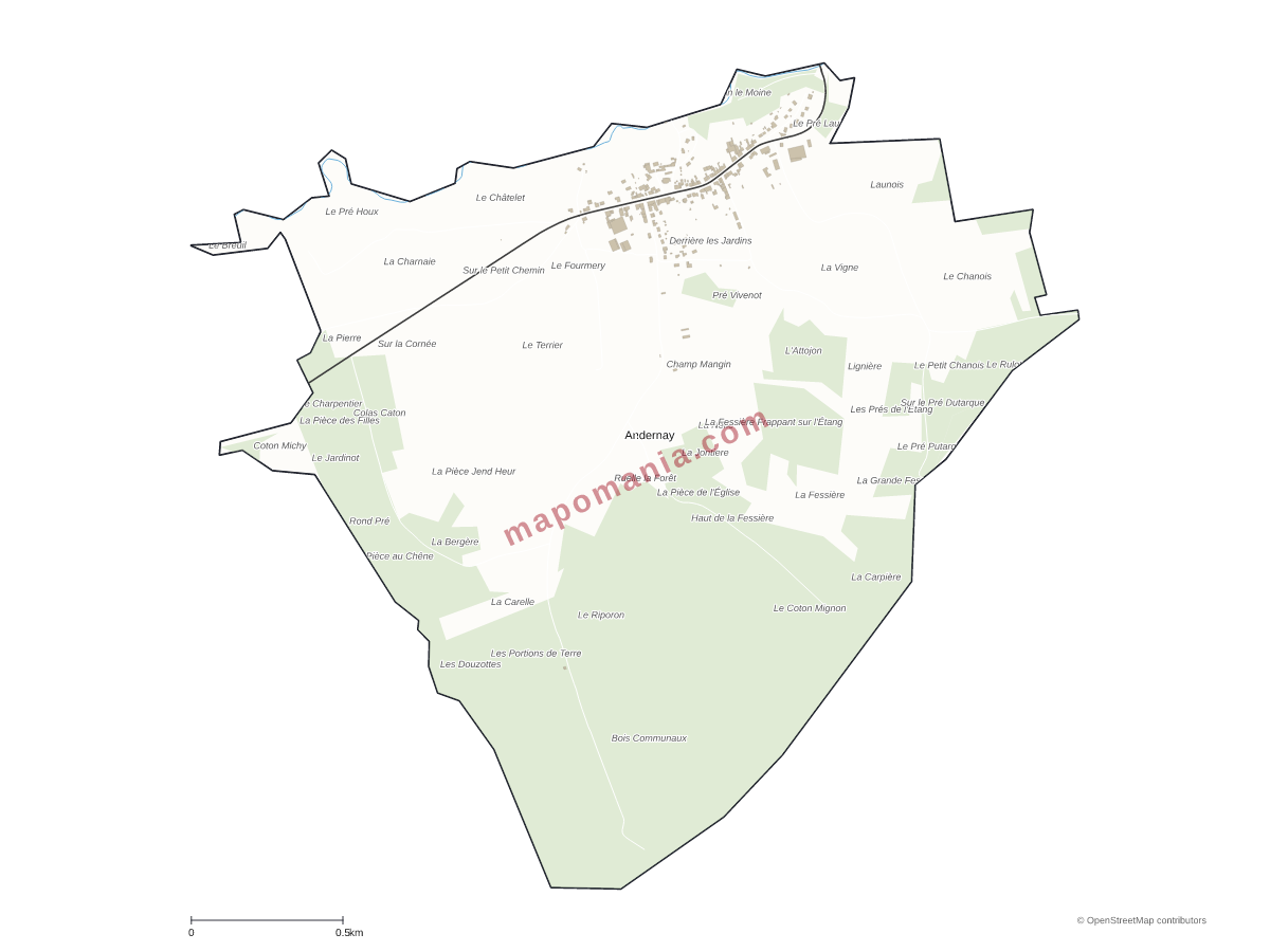Carte de Andernay à personnaliser
